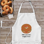 Fylld Bagel - lägg till rolig slogan, namn eller f Förkläde<br><div class="desc">Lägg till en slogan eller namn om du vill skapa en personlig med ett bageltema. Bilden visar ett bröd ring fyllt med sallat,  kött och tomat.</div>