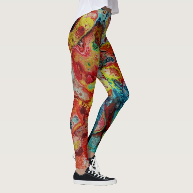 Fylld färgstämpel leggings (Höger)