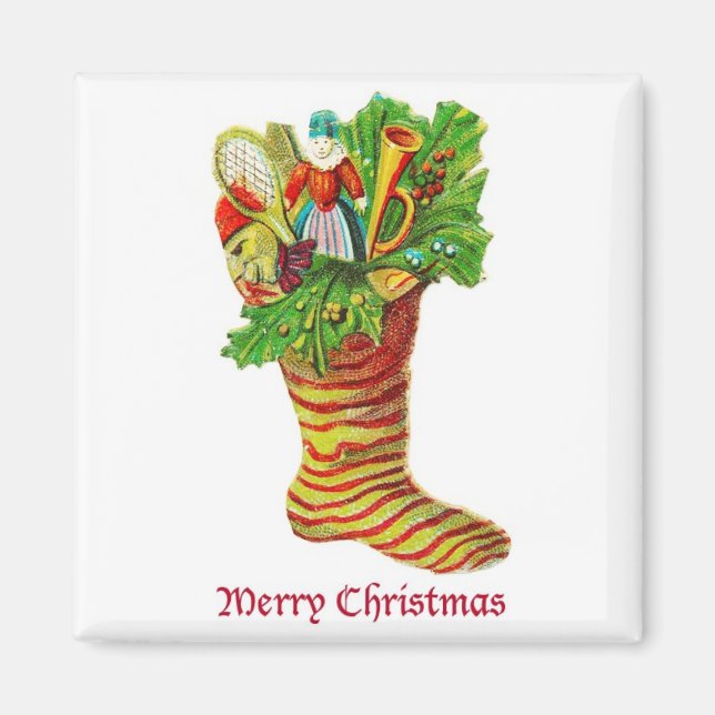 Fylld julklapp Vintage Magnet (Framsidan)