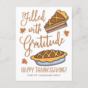 Fylld med Gratitude Happy thanksgiving Helg Vykort