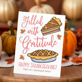 Fylld med Gratitude Happy thanksgiving Helg Vykort