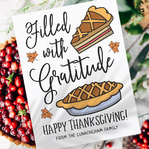 Fylld med Gratitude Happy thanksgiving Helg Vykort