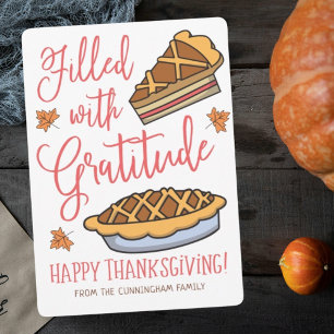 Fylld med Gratitude Happy thanksgiving Julkort