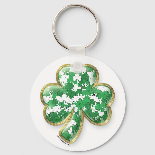 Fylld med Tur Shamrock Nyckelring (Framsida)