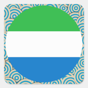 Fylld roligt, rundaflagga av Sierra Leone Fyrkantigt Klistermärke