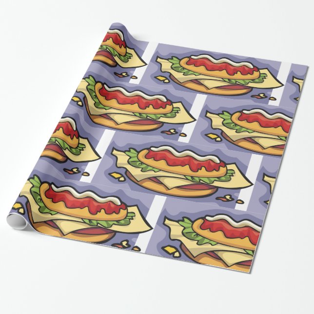 Fylld sandwich presentpapper (Utrullad)
