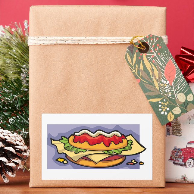 Fylld sandwich rektangulärt klistermärke (Skapare uppladdad)