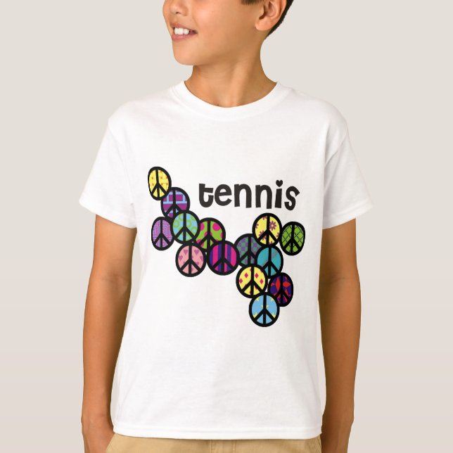 Fylld tennisfredssymboler tee (Framsida)