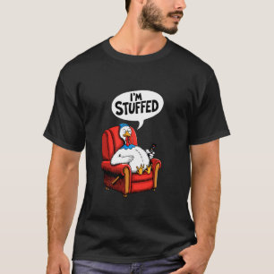 Fylld Thanksgiving Turkiet Sömnig Fullt Tjock Turk T Shirt