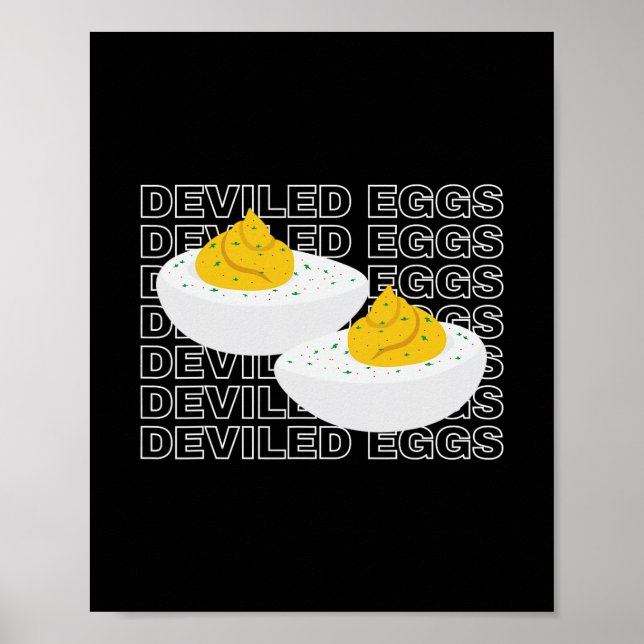 Fyllda ägg Retro middag humor Mat älskare Thanksgi Poster (Framsidan)