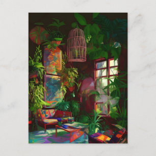 Fyllda Boho Living Room Vykort