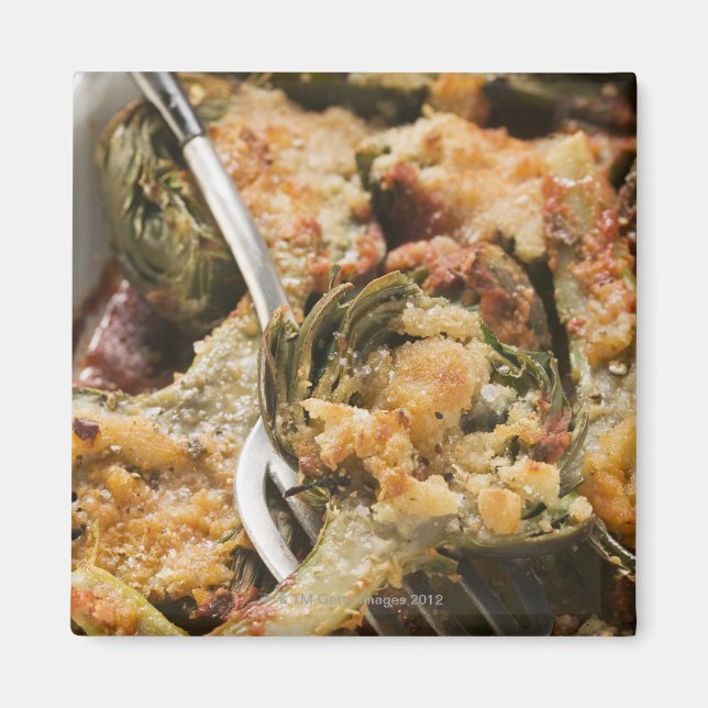 Fyllda kronärtskockor med gratingtopp magnet (Framsidan)