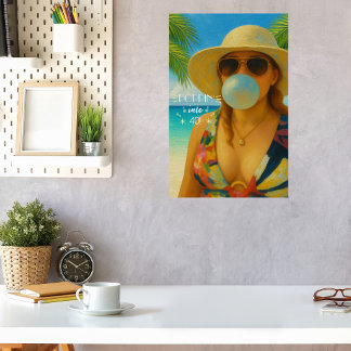 Fyller 40 - Tropisk Strand Baby Födelsedag Poster