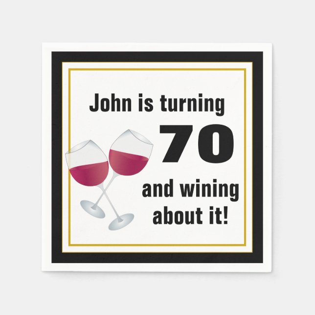 Fyller 70 & vinner över det pappersservett (Framsidan)