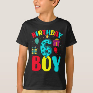 fyller år 6 pojke, 6e-födelsedagspojkar t shirt