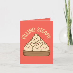 Fyllig Ångande – Djärv Dumplings Puns Kort