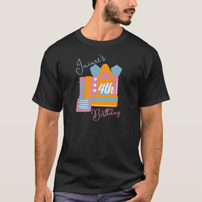 Fyllig Födelsedagsfest Färgglada Uppblåsbara T Shirt (Framsida)