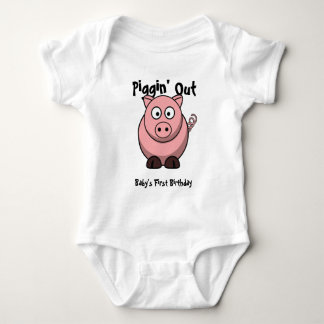 Fyllig rosa Piggy babyutslagsplats T-shirt