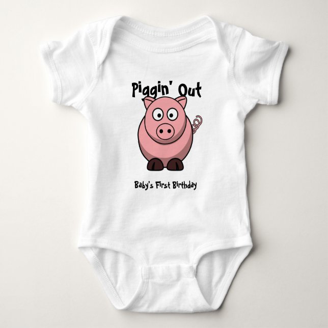 Fyllig rosa Piggy babyutslagsplats T-shirt (Framsida)