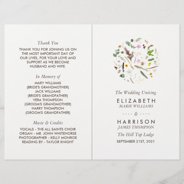 Fyllnadsprogram för botanisk Vild med enkel Elegan (Framsida)