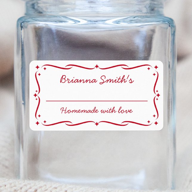 Fyllning av matlagningsfyllning i färdigt vitt röt adressetikett (Skapare uppladdad)