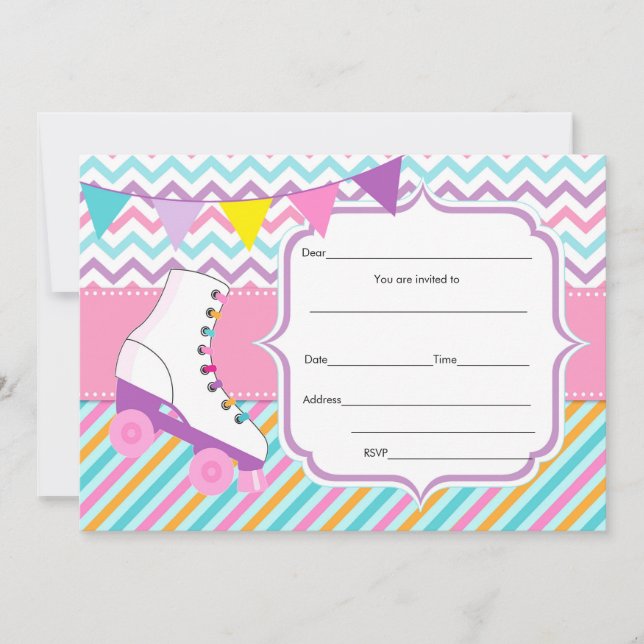 Fyllning av rullskridskor i blanksteg inbjudningar (Framsida)