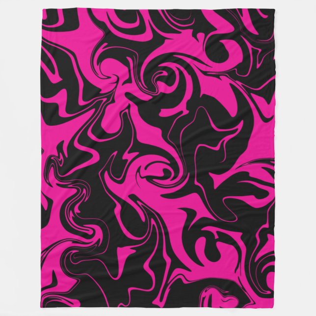 Fyllning - Magenta och svart Fleecefilt (Framsidan)