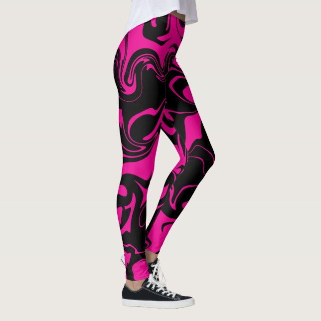 Fyllning - Magenta och svart Leggings (Höger)