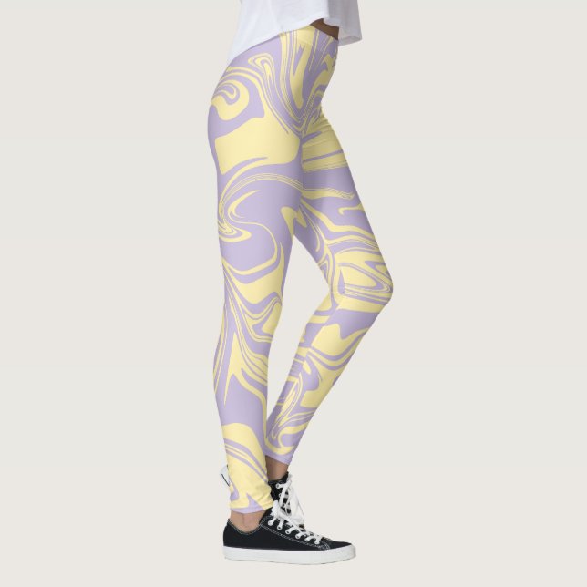 Fyllning - Pastellns Gult och Lila Leggings (Höger)
