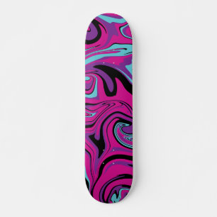 Fyllning - Rosa, Lila, blått och svart Mini Skateboard Bräda 18,5 Cm