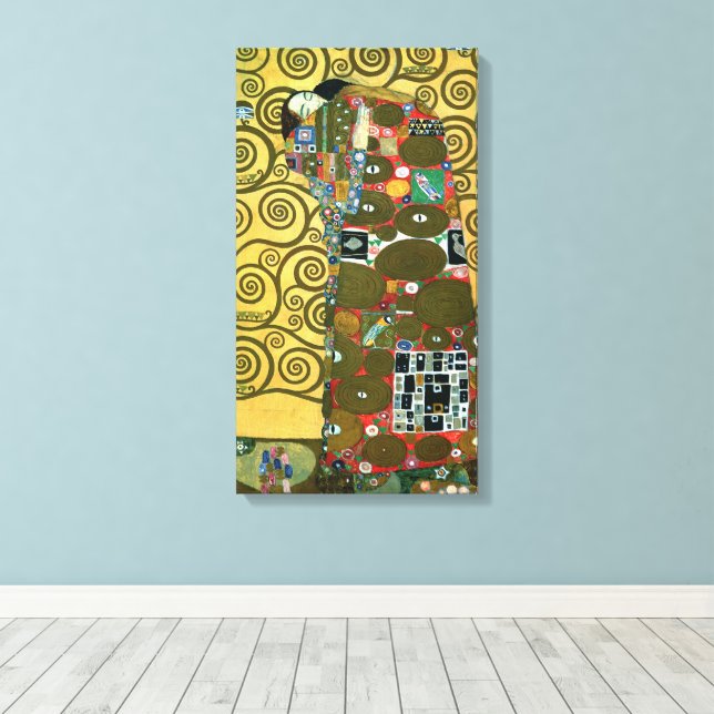 Fyllning (The Embrace) av Gustav Klimt Canvastryck (Insitu (trägolv))
