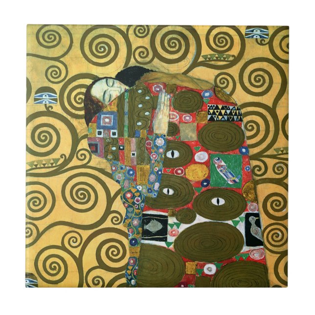 Fyllning (The Embrace) av Gustav Klimt Kakelplatta (Framsidan)