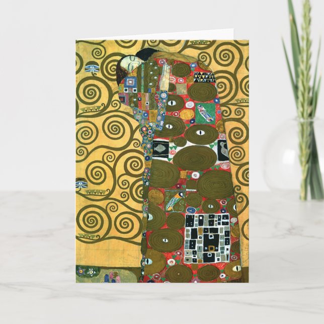 Fyllning (The Embrace) av Gustav Klimt Kort (Framsida)