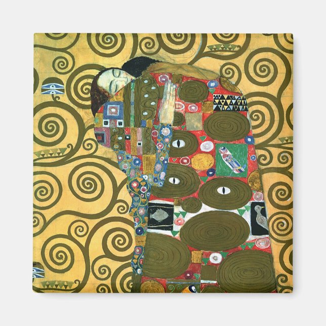 Fyllning (The Embrace) av Gustav Klimt Magnet (Framsidan)