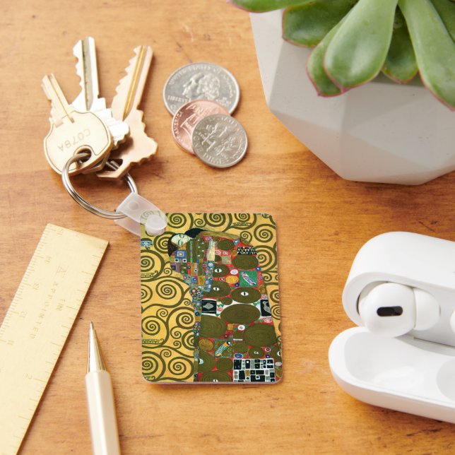 Fyllning (The Embrace) av Gustav Klimt Nyckelring (Skrivbord)