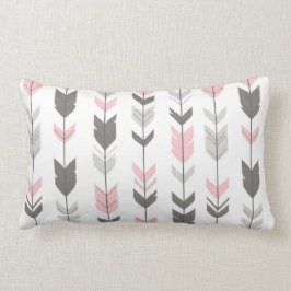 Fyllningspilarna Pillow - rosa och grått på vitt Lumbarkudde