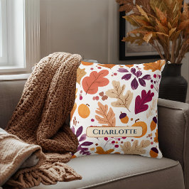 Fyllningsram för personlig - Höst löv & Acorns Kudde