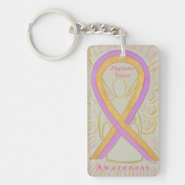 Fyllodes Tumor Awareness Ribbon Angel Keychain (Framsidan)