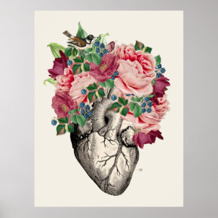 Fyllt till överflödigt anatomiskt hjärta poster