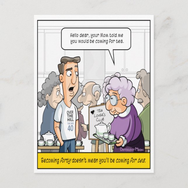 Fyndig 40-års födelsedags vykort (Framsida)