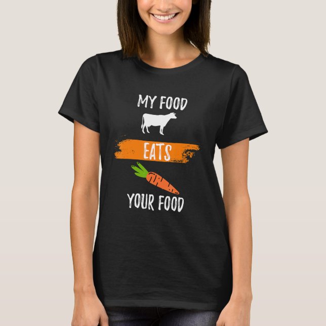 Fynny antiVegan Vegetarian Design Mfood Eats You T Shirt (Framsida)