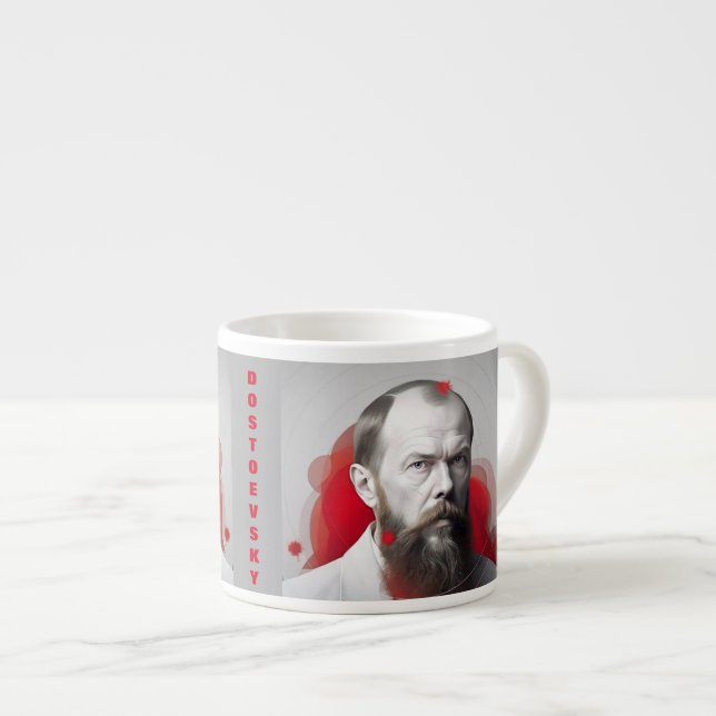 Fyodor Dostoevsky - citera om dumheter Espressomugg (Framsida höger)