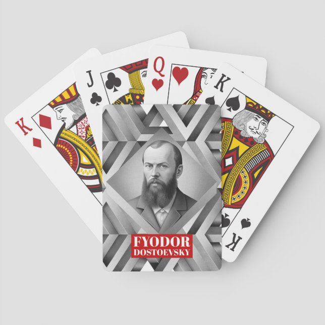Fyodor Dostoevsky - Geometric elegant stil Casinokort (Baksidan)