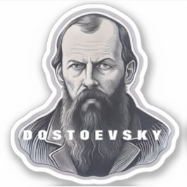 Fyodor Dostoevsky Porträtt-klisterklavie Klistermärken