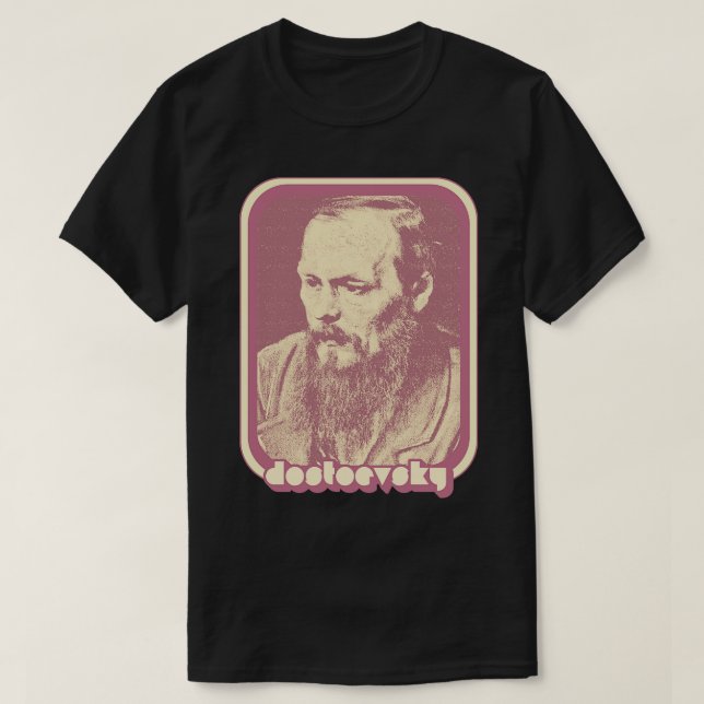 Fyodor Dostoevsky Retro Aesthetic Fläkt Art T Shirt (Design framsida)