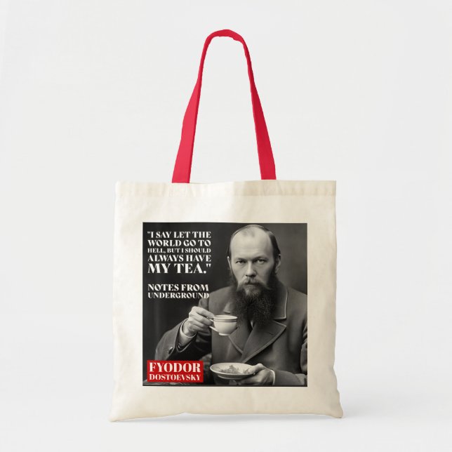 Fyodor Dostoevsky - tecitat - roligt Tygkasse (Framsidan)