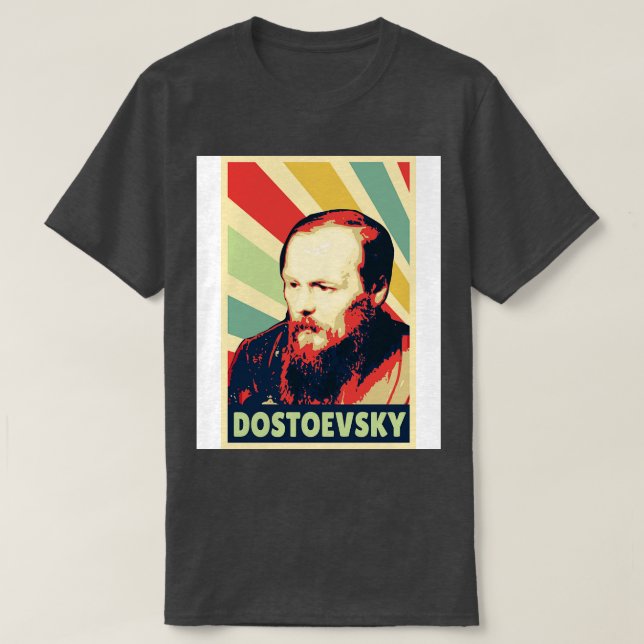 Fyodor Dostoevsky Vintage Färg T Shirt (Design framsida)