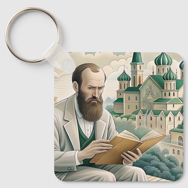 Fyodor Dostoyevsky, citat, IDIOT Nyckelring (Framsida)