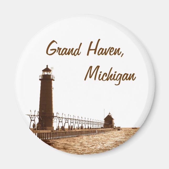 fyr av grand haven michigan magnet (Framsidan)