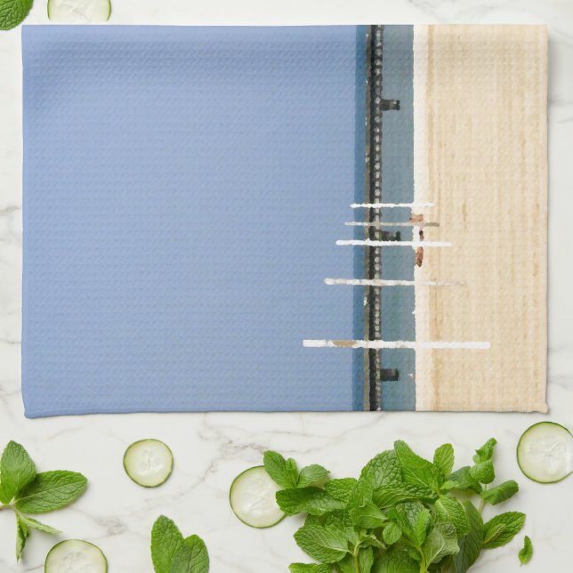 Fyr av Lake Michigan Shores Kökshandduk (Vikta)